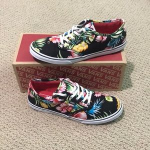 Size 9 in women’s floral patterned  vans